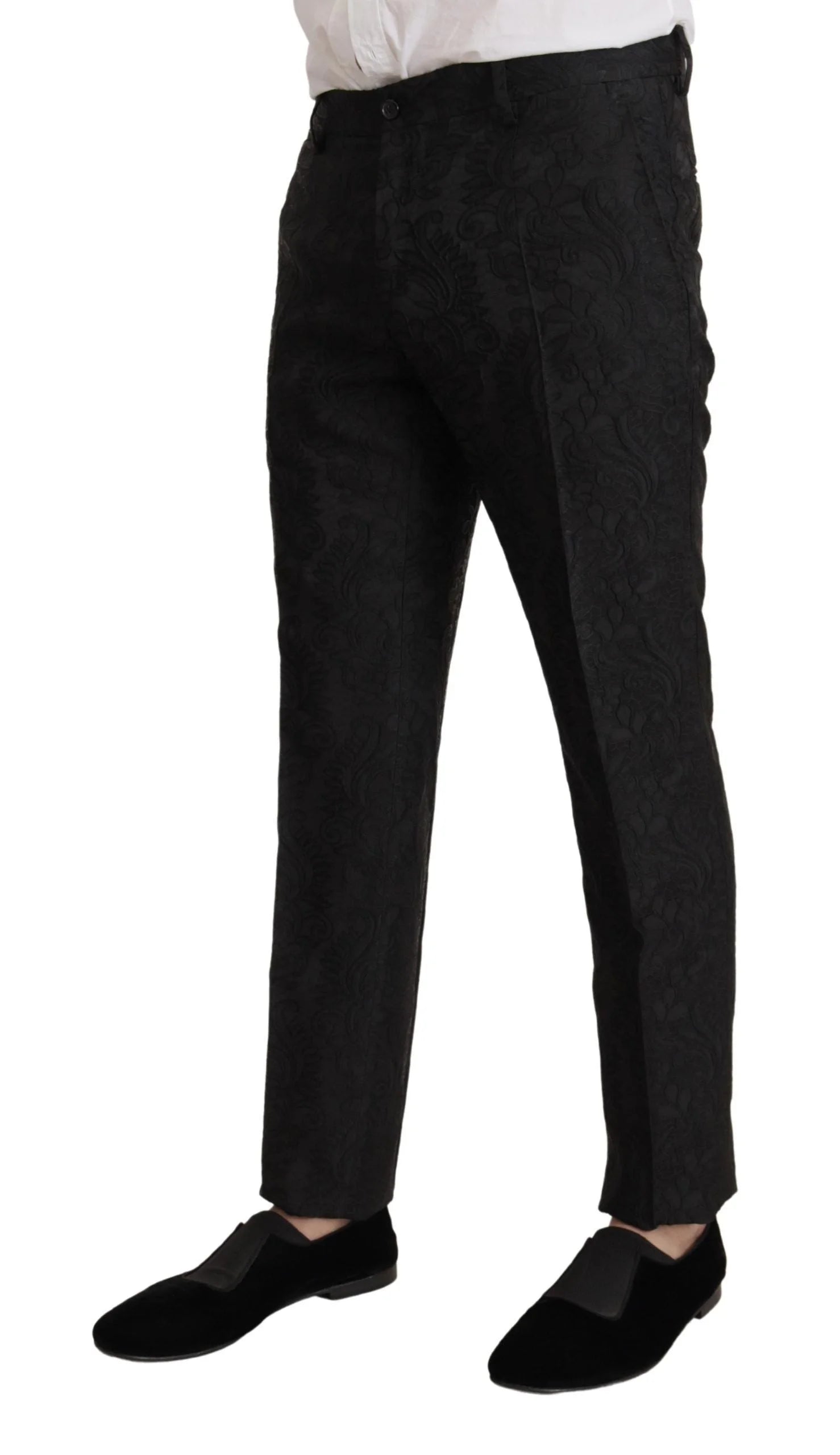 Dolce & Gabbana Black Brocade Formal 2 Piece MARTINI Suit - IT46 | S - Suits