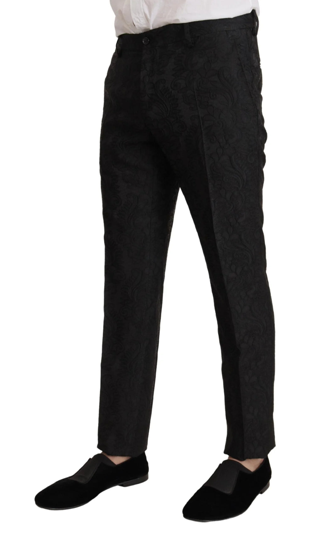 Dolce & Gabbana Black Brocade Formal 2 Piece MARTINI Suit - IT46 | S - Suits