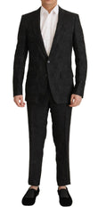 Dolce & Gabbana Black Brocade Formal 2 Piece MARTINI Suit - IT46 | S - Suits
