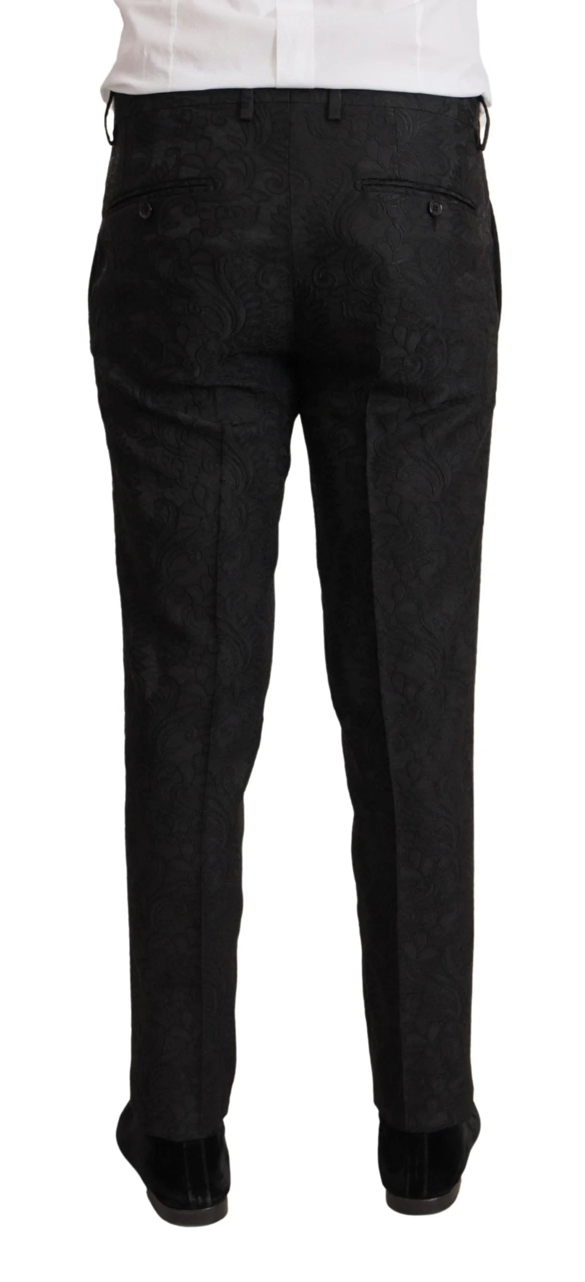 Dolce & Gabbana Black Brocade Formal 2 Piece MARTINI Suit - IT46 | S - Suits