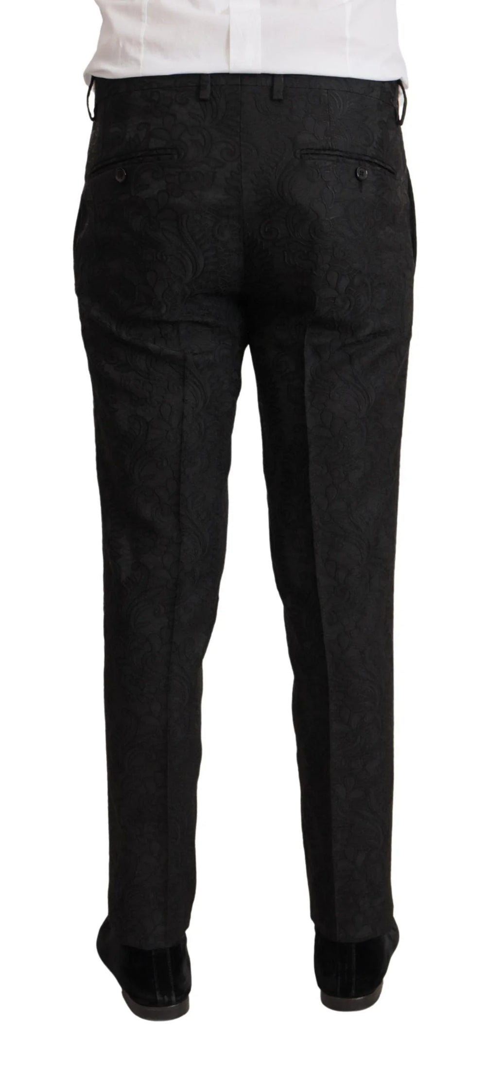 Dolce & Gabbana Black Brocade Formal 2 Piece MARTINI Suit - IT46 | S - Suits