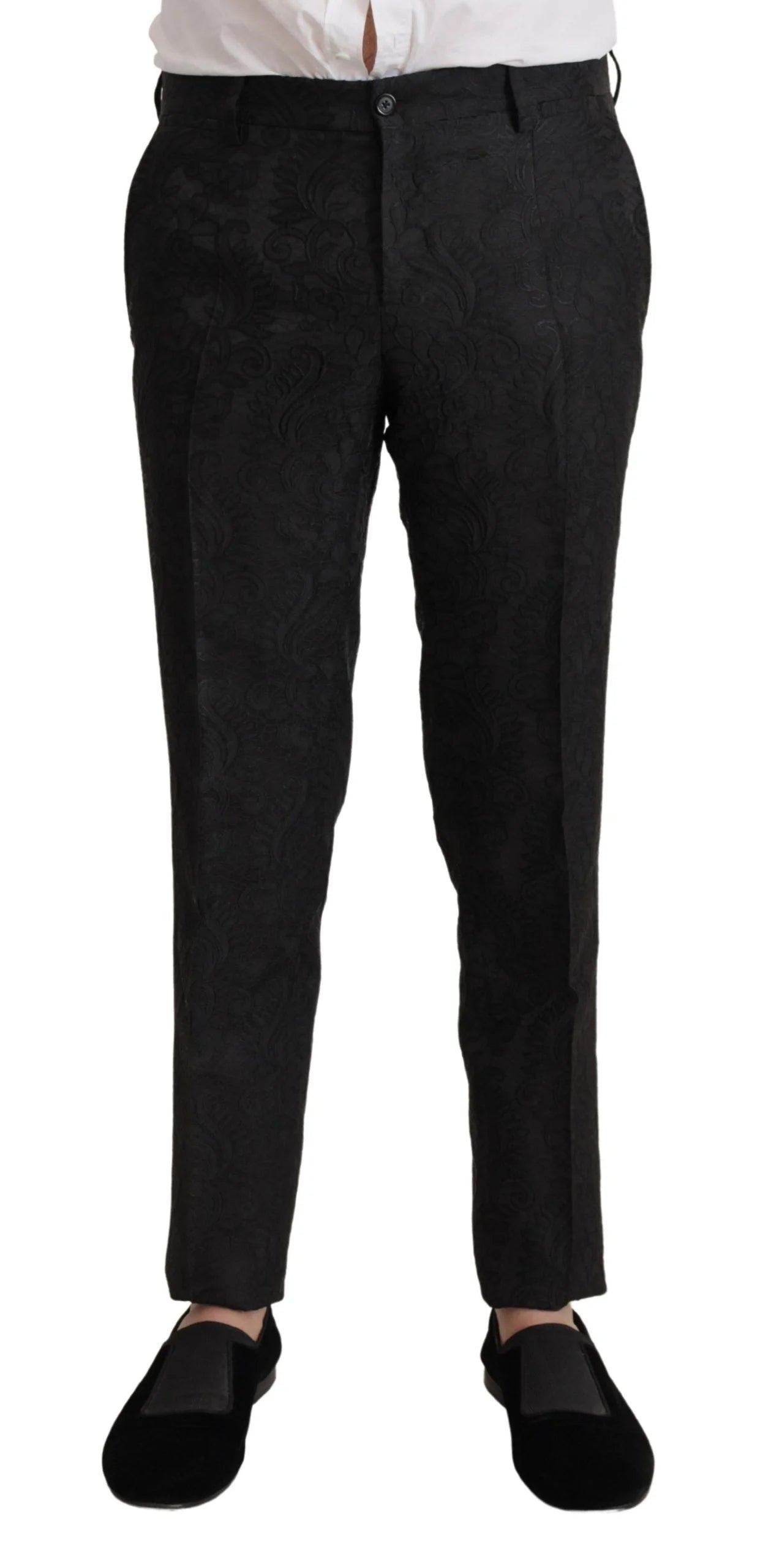 Dolce & Gabbana Black Brocade Formal 2 Piece MARTINI Suit - IT46 | S - Suits