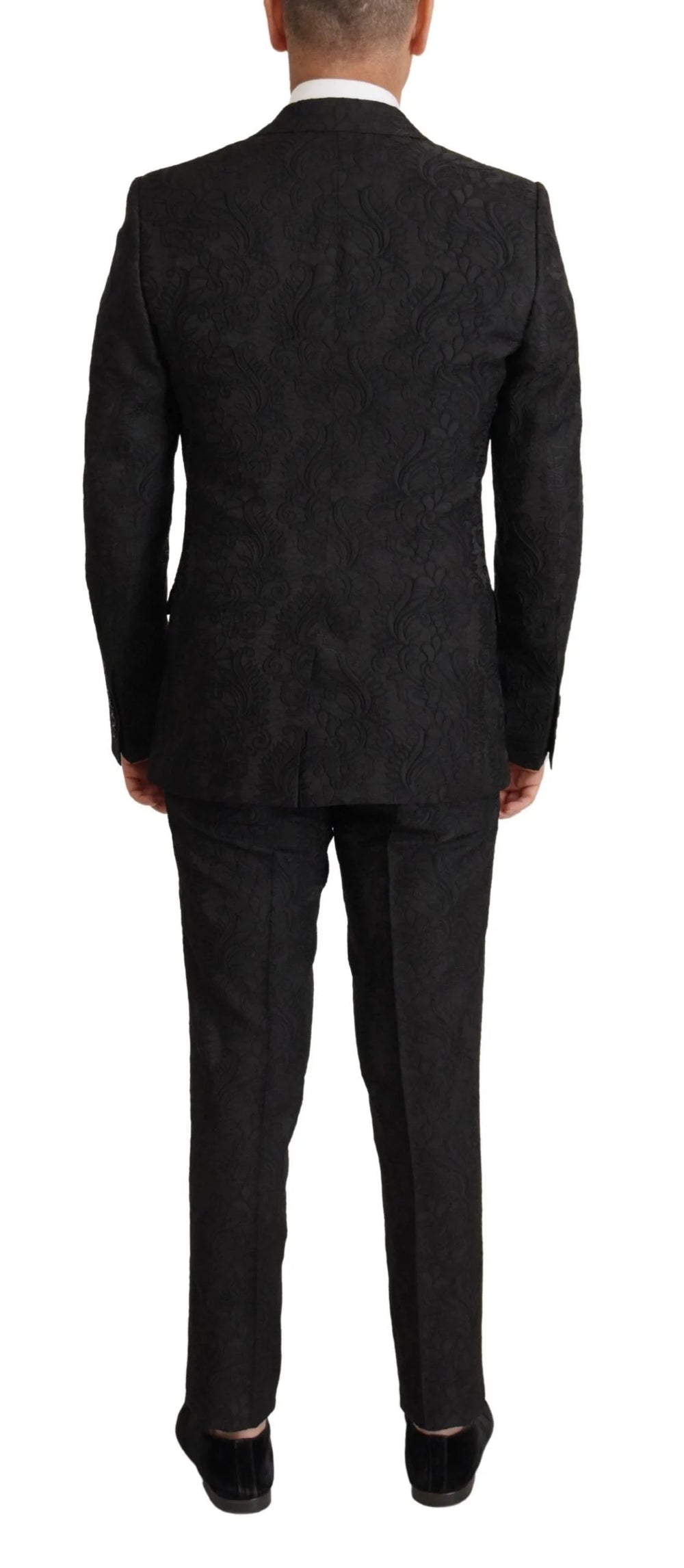 Dolce & Gabbana Black Brocade Formal 2 Piece MARTINI Suit - IT46 | S - Suits