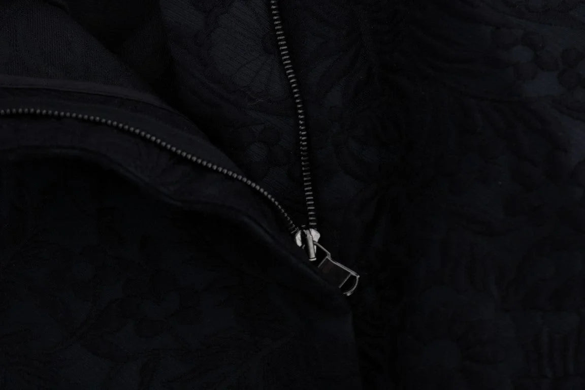 Dolce & Gabbana Black Brocade High Waist Capri Shorts - Short Trousers