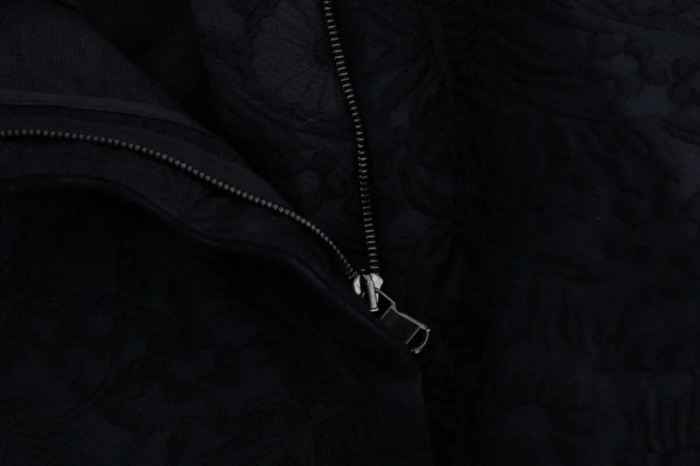 Dolce & Gabbana Black Brocade High Waist Capri Shorts - Short Trousers