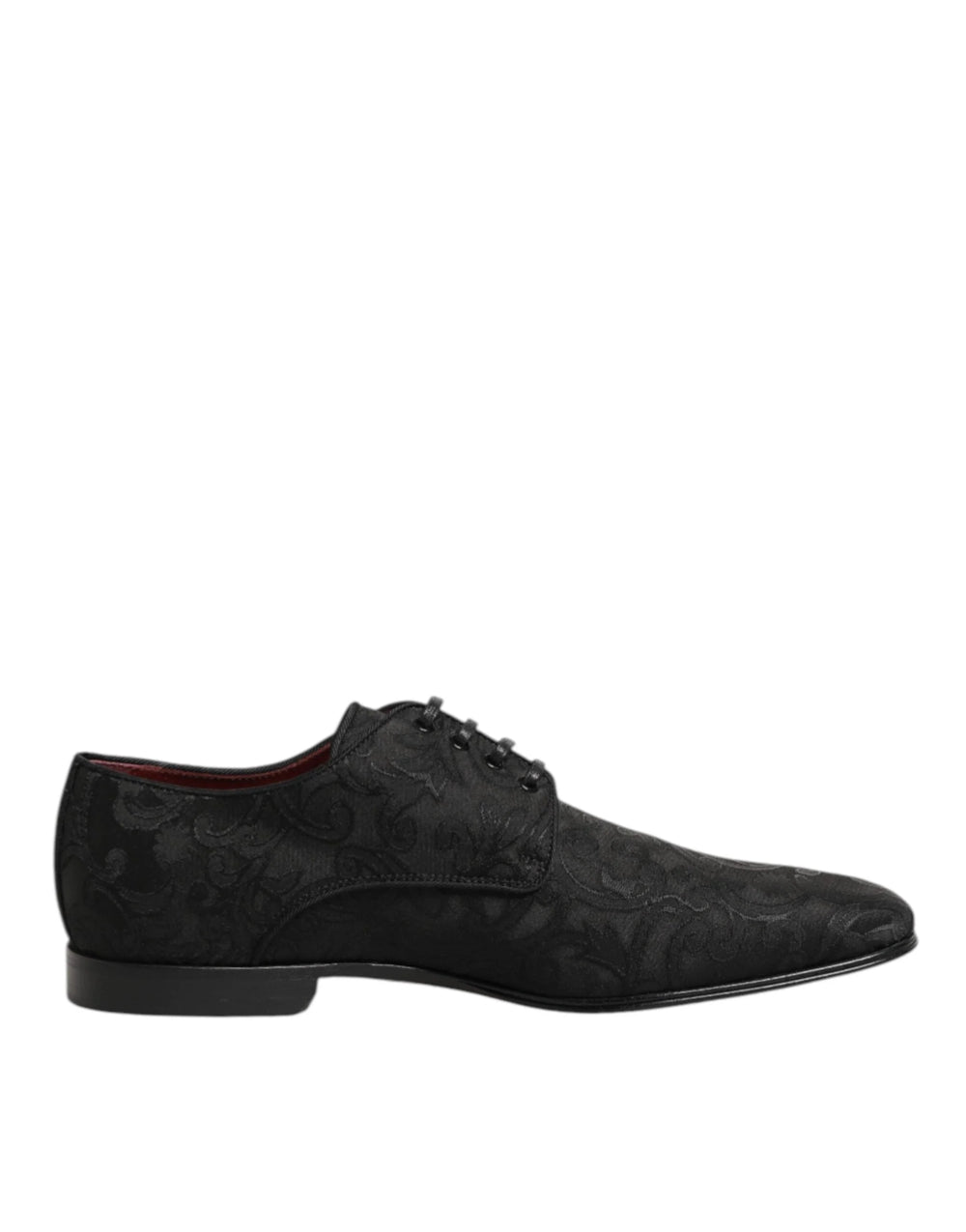 Dolce & Gabbana Black Brocade Lace Up Derby Men Dress Shoes - Shoes