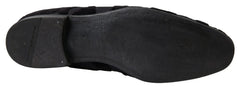 Dolce & Gabbana Black Brocade Loafers Formal Shoes - EU44/US11
