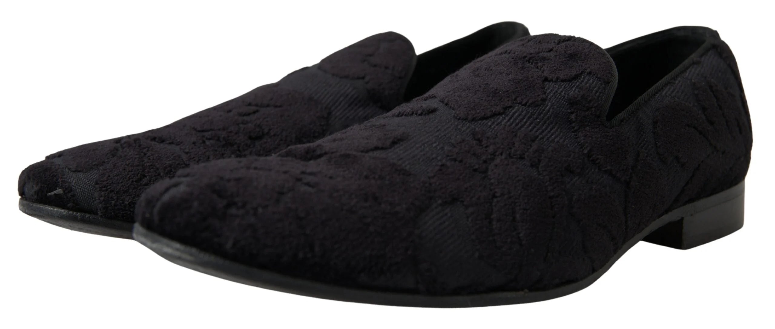Dolce & Gabbana Black Brocade Loafers Formal Shoes - EU44/US11