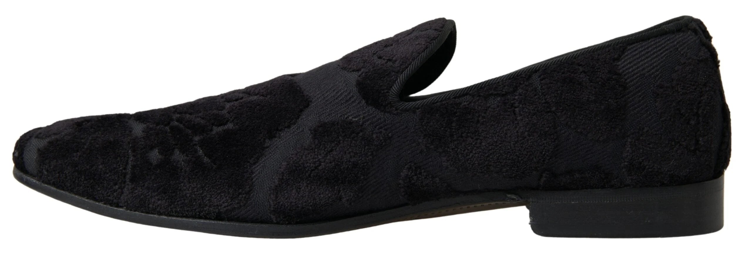 Dolce & Gabbana Black Brocade Loafers Formal Shoes - EU44/US11