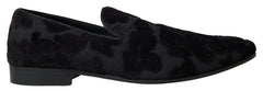 Dolce & Gabbana Black Brocade Loafers Formal Shoes - EU44/US11