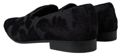 Dolce & Gabbana Black Brocade Loafers Formal Shoes - EU44/US11