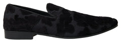 Dolce & Gabbana Black Brocade Loafers Formal Shoes - EU44/US11 - Flats