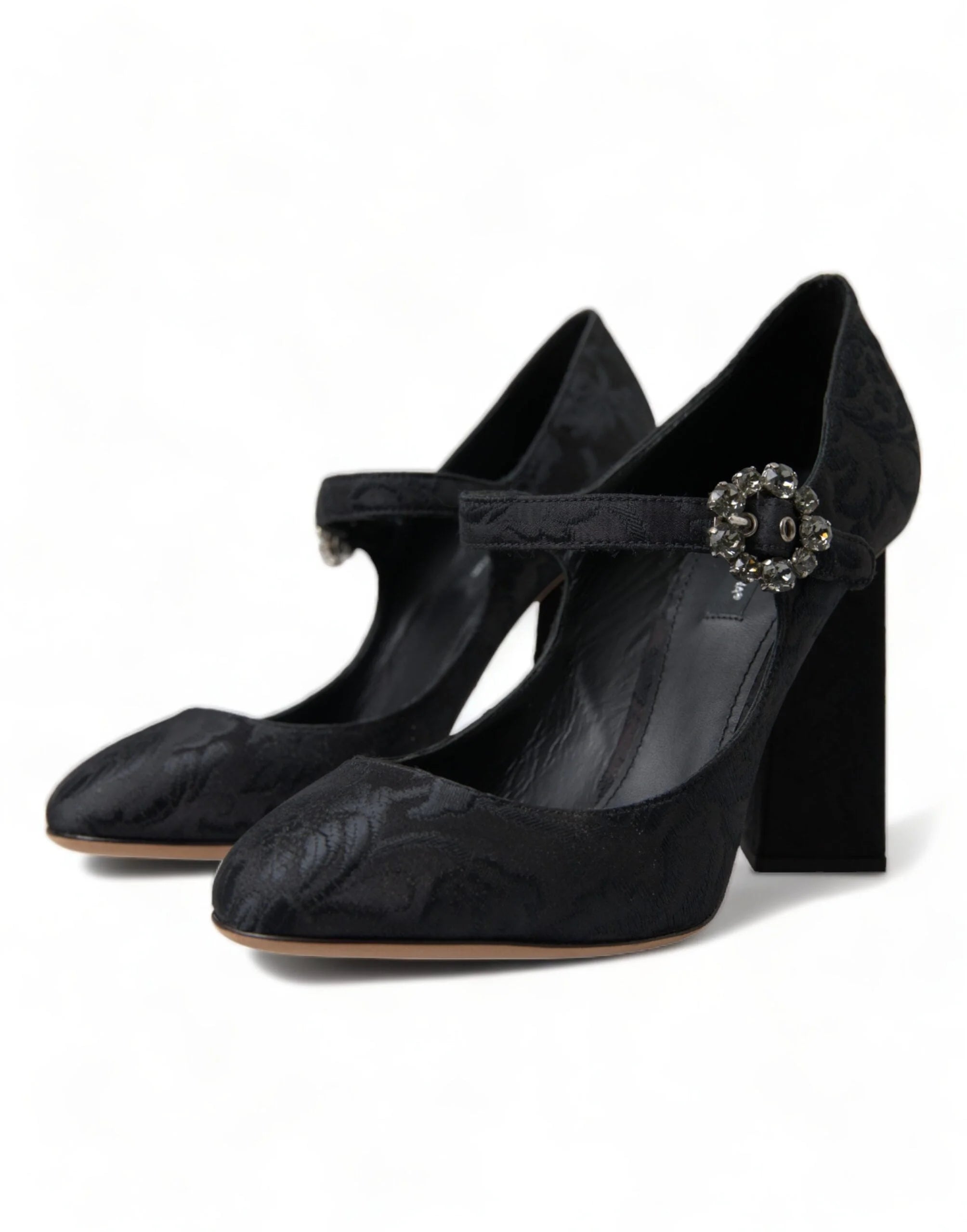 Dolce & Gabbana Black Brocade Mary Janes Heels Pumps Shoes - EU36.5/US6 - Heels