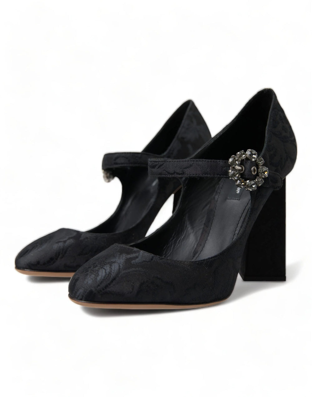 Dolce & Gabbana Black Brocade Mary Janes Heels Pumps Shoes - EU36.5/US6 - Heels