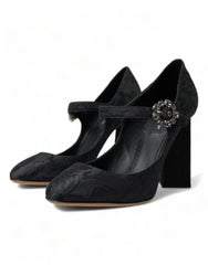 Dolce & Gabbana Black Brocade Mary Janes Heels Pumps Shoes - EU36.5/US6 - Heels