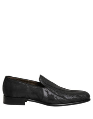 Dolce & Gabbana Black Brocade Men Slip On Dress Loafers Shoes - EU43/US10