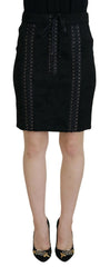 Dolce & Gabbana Black Brocade Mini Above Knee Pencil Skirt - Skirts