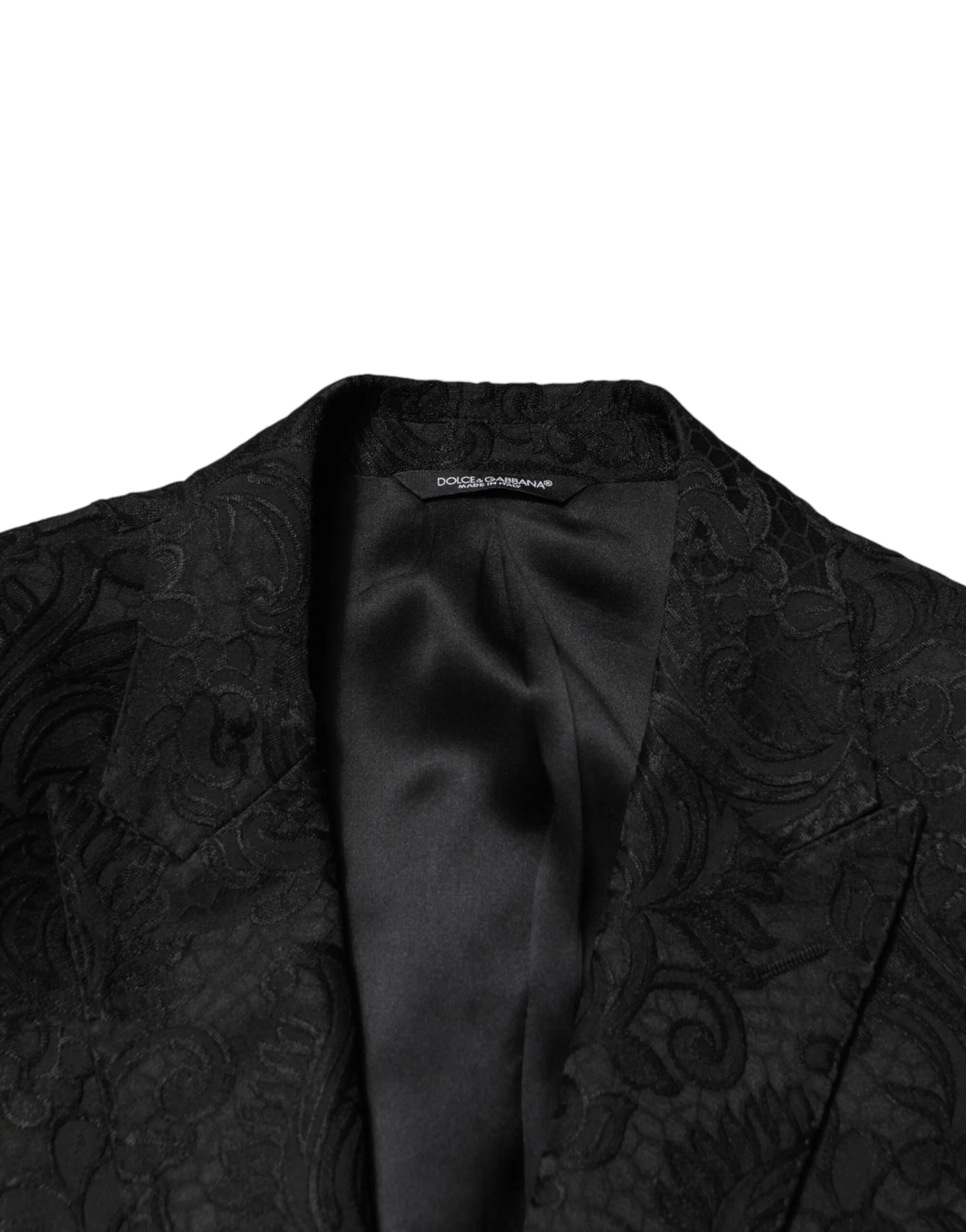Dolce & Gabbana Black Brocade Single Breasted 2 Piece Suit - IT46 | S