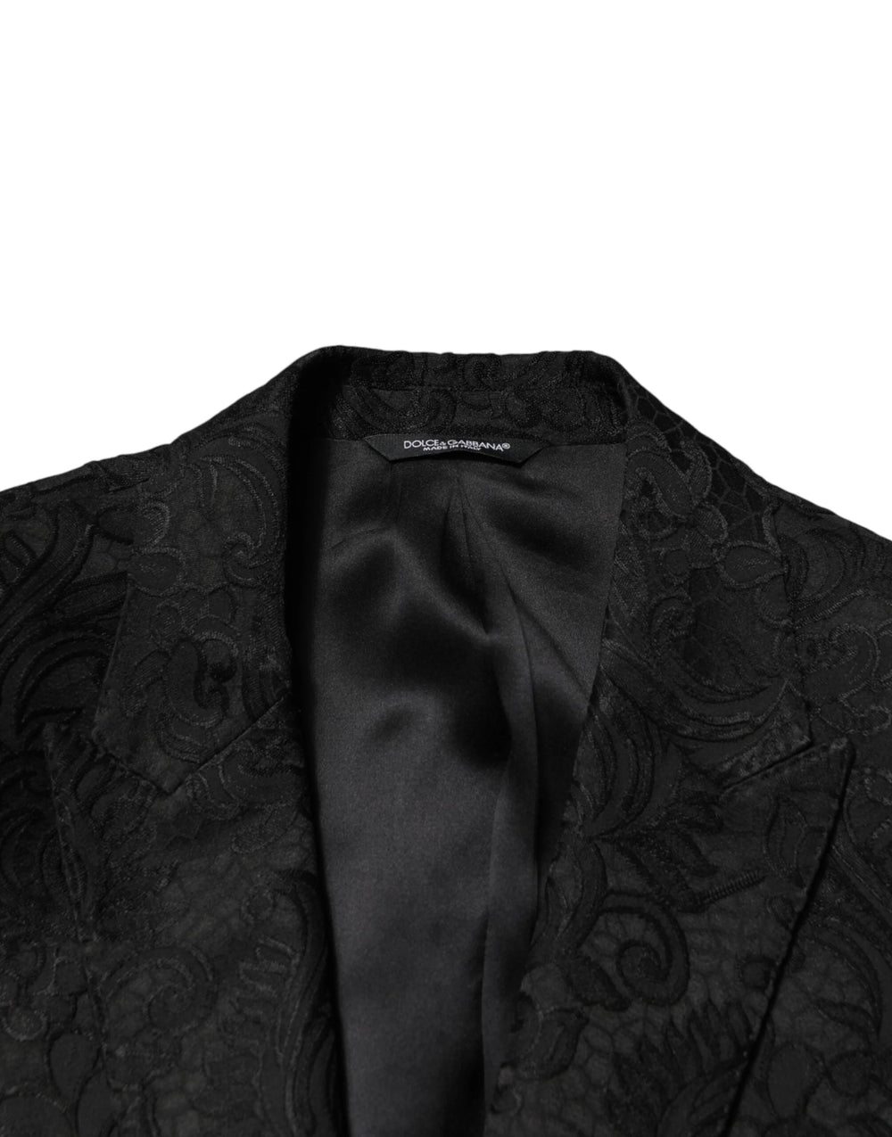 Dolce & Gabbana Black Brocade Single Breasted 2 Piece Suit - IT46 | S