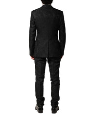 Dolce & Gabbana Black Brocade Single Breasted 2 Piece Suit - IT46 | S