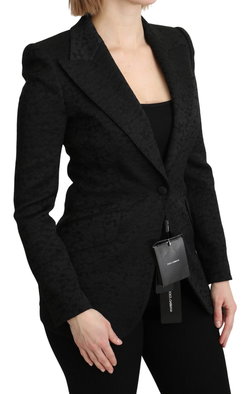 Dolce & Gabbana Black Brocade Single Breasted Blazer Jacket - IT36 | XS - Coats & Jackets