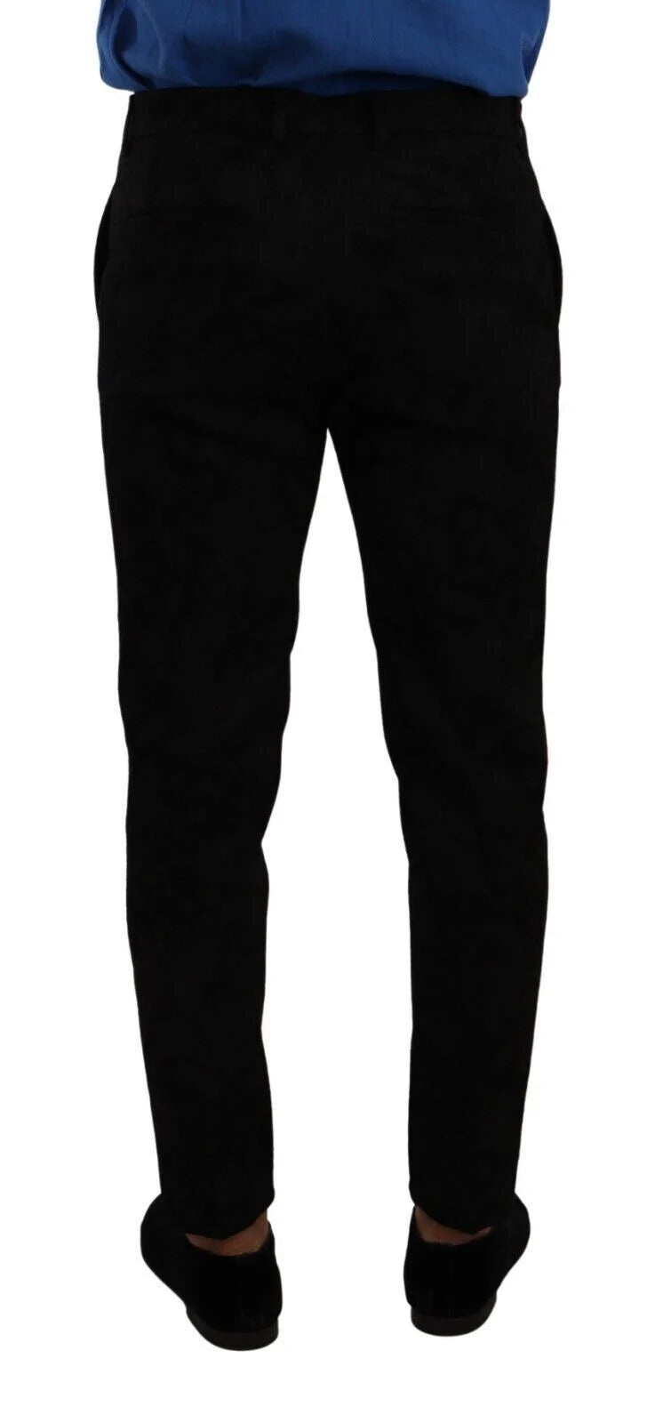 Dolce & Gabbana Black Brocade Skinny Formal Trouser Dress Pants - IT48 | M - Trousers
