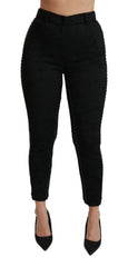 Dolce & Gabbana Black Brocade Skinny High Waist Pants - IT40|S - Trousers