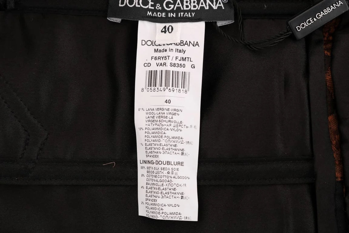 Dolce & Gabbana Black Brown Floral Brocade A-Line Dress - IT40|S - Dresses