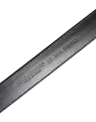Dolce & Gabbana Black Brown Leather Classic Metal Buckle Belt - Belts
