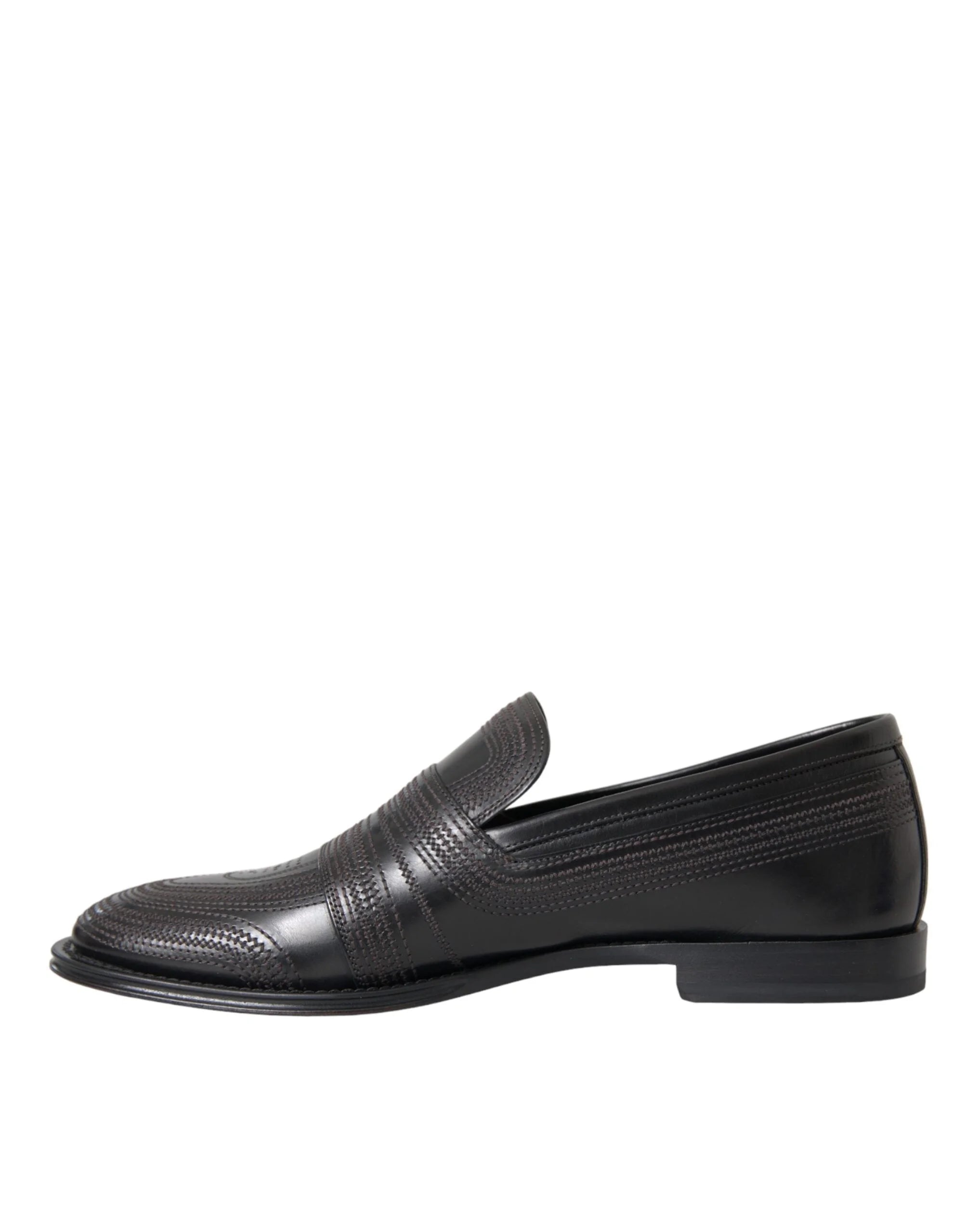 Dolce & Gabbana Black Brown Leather Loafer Men Dress Shoes - Flats