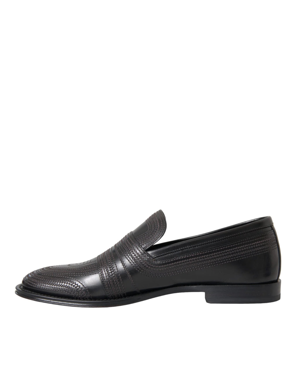 Dolce & Gabbana Black Brown Leather Loafer Men Dress Shoes - Flats