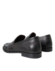 Dolce & Gabbana Black Brown Leather Loafer Men Dress Shoes - Flats