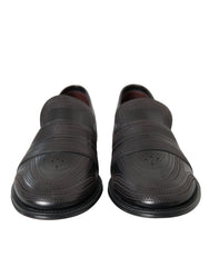 Dolce & Gabbana Black Brown Leather Loafer Men Dress Shoes - Flats