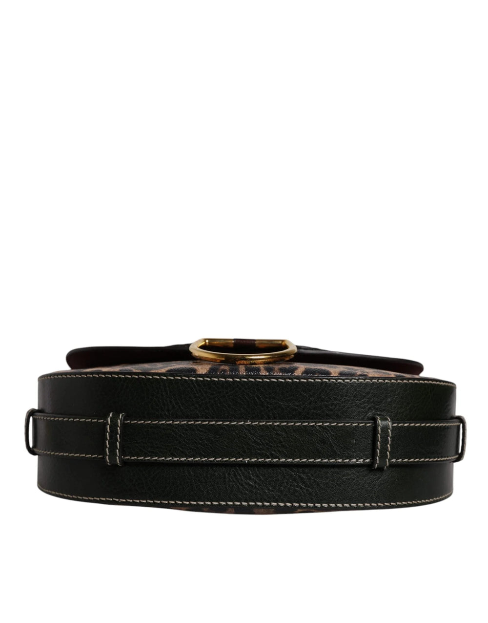 Dolce & Gabbana Black Brown Leopard Leather Shoulder Strap Bag - Cross Body Bags