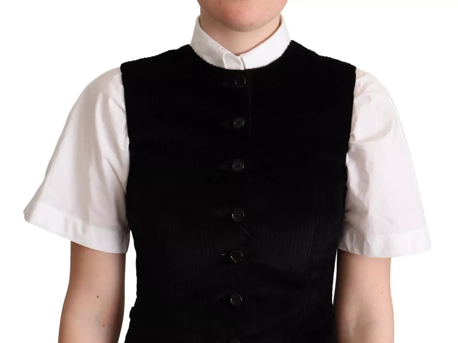 Dolce & Gabbana Black Brown Leopard Print Waistcoat Vest - IT40|S - Vests