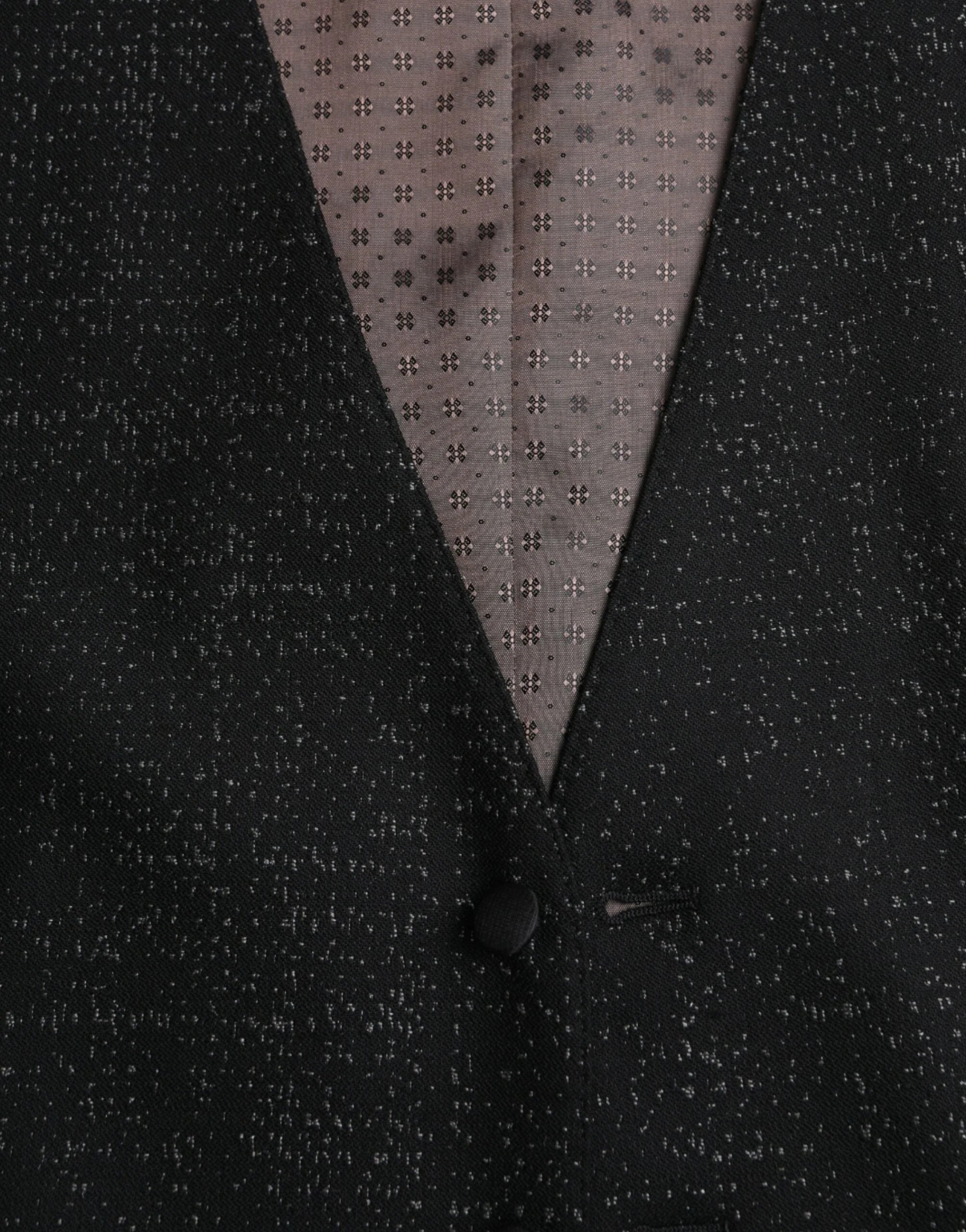 Dolce & Gabbana Black Brown Silk Waistcoat Dress Formal Vest - IT48 | M - Vests