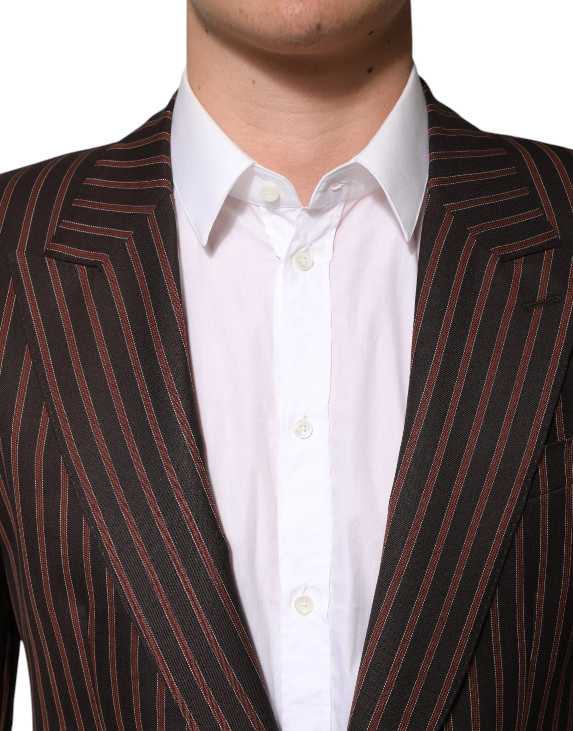 Dolce & Gabbana Black Brown Stripe Single Breasted Blazer - IT50 | L