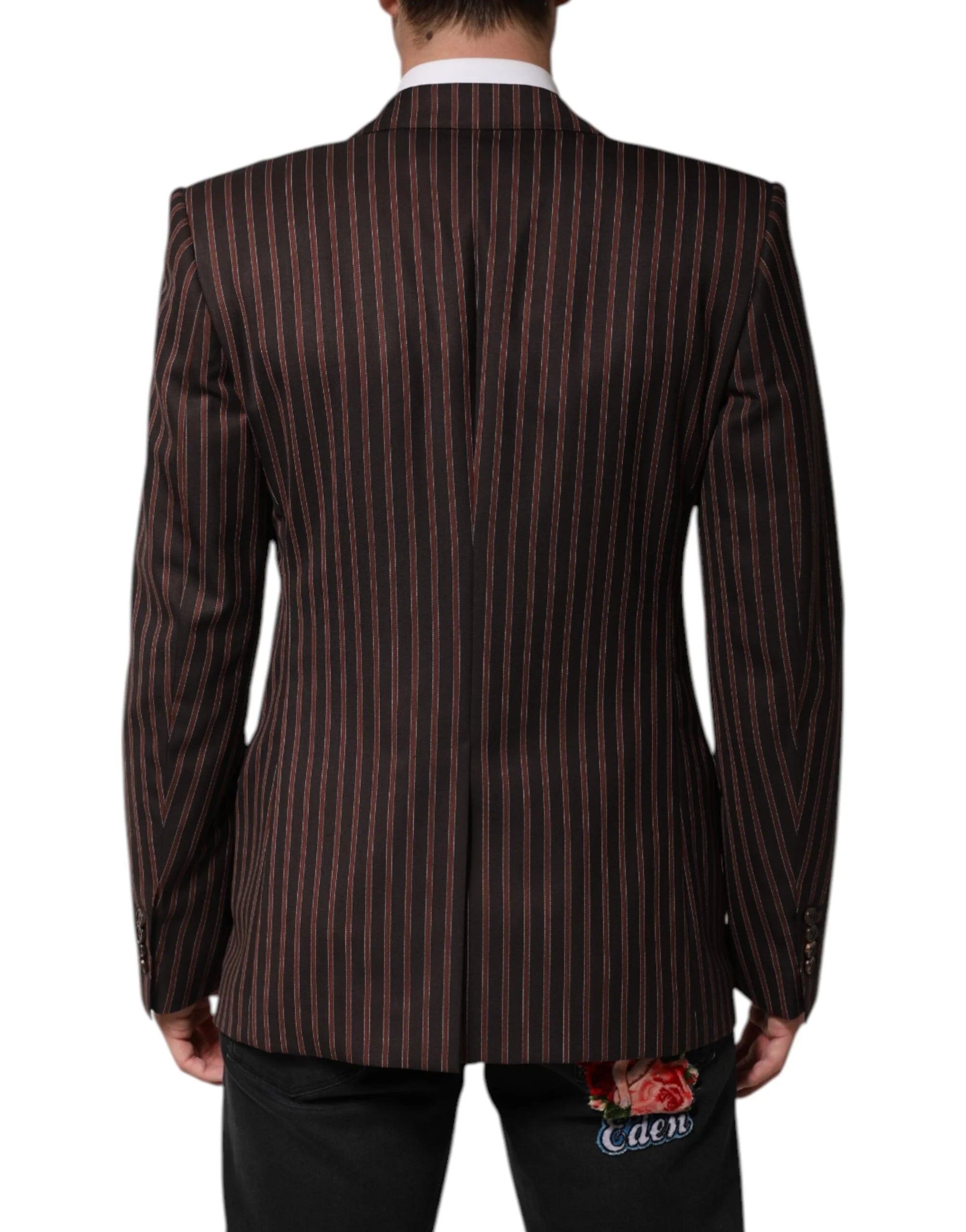 Dolce & Gabbana Black Brown Stripe Single Breasted Blazer - IT50 | L