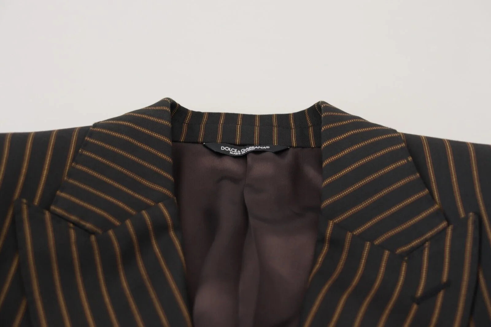 Dolce & Gabbana Black Brown Stripes Single Breasted Blazer - IT48 | M - Sport Jackets