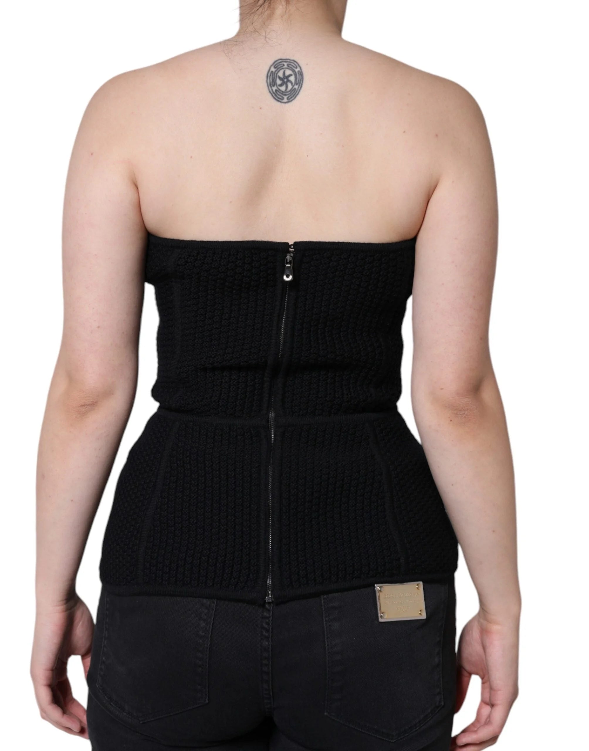 Dolce & Gabbana Black Bustier Sleeveless Corset Blouse Top - IT40|S - Tank Tops
