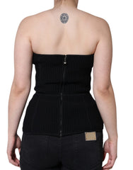 Dolce & Gabbana Black Bustier Sleeveless Corset Blouse Top - IT40|S - Tank Tops