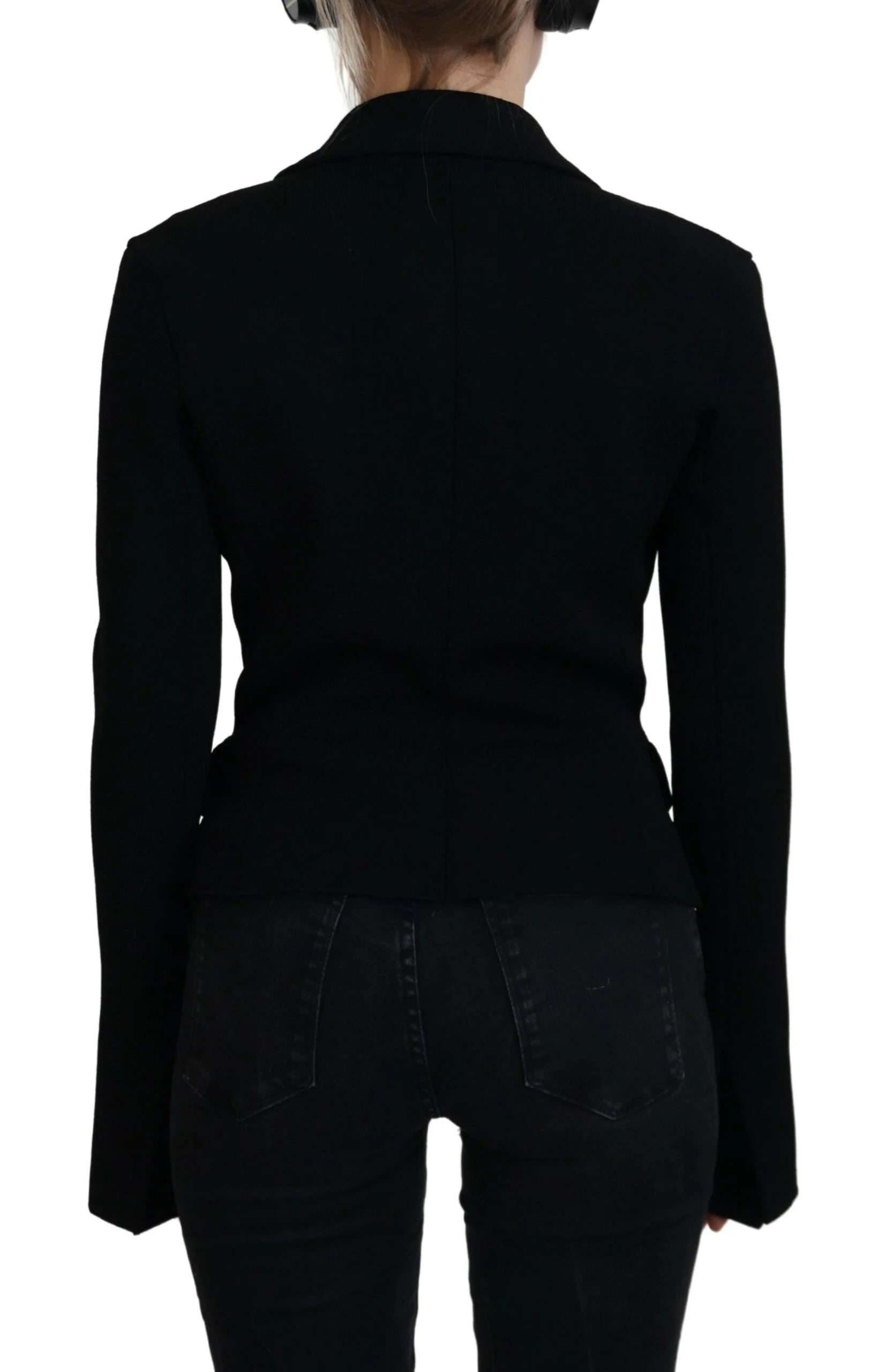 Dolce & Gabbana Black Button Cardigan Blazer Viscose Jacket - IT38 | XS - Coats & Jackets