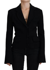 Dolce & Gabbana Black Button Cardigan Blazer Viscose Jacket - IT38 | XS - Coats & Jackets