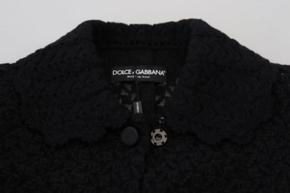 Dolce & Gabbana Black Button Down Long Blazer Cotton Jacket - IT40|S - Overcoats