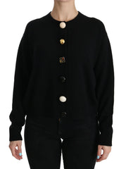Dolce & Gabbana Black Button Embellished Cardigan Sweater - IT40|S - Cardigans