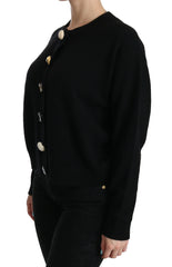 Dolce & Gabbana Black Button Embellished Cardigan Sweater - IT40|S - Cardigans