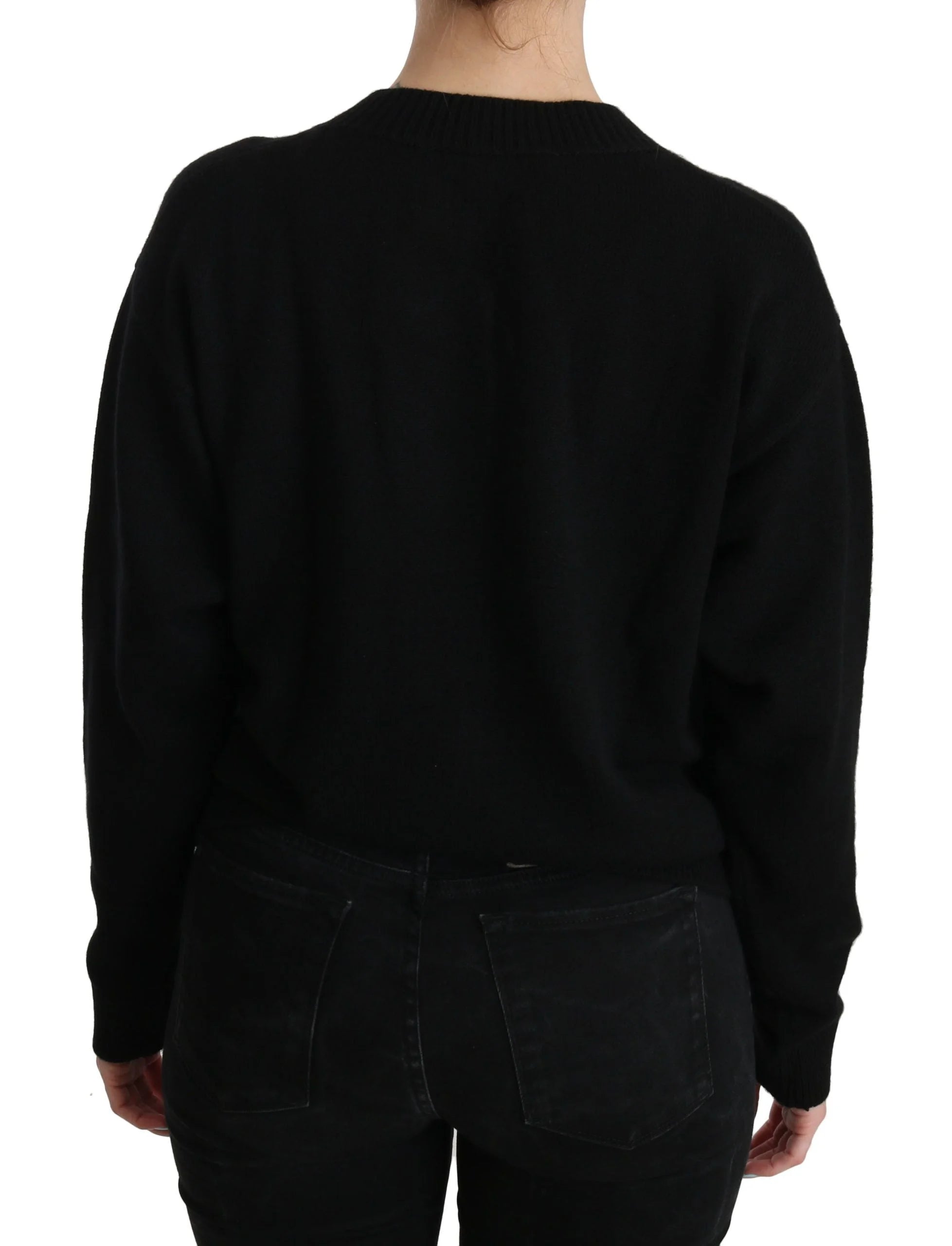 Dolce & Gabbana Black Button Embellished Cardigan Sweater - IT40|S - Cardigans