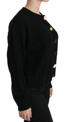 Dolce & Gabbana Black Button Embellished Cardigan Sweater - IT40|S - Cardigans