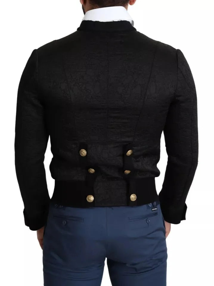 Dolce & Gabbana Black Button Embellished Military Jacket - IT44 | XS - Bomber Jackets