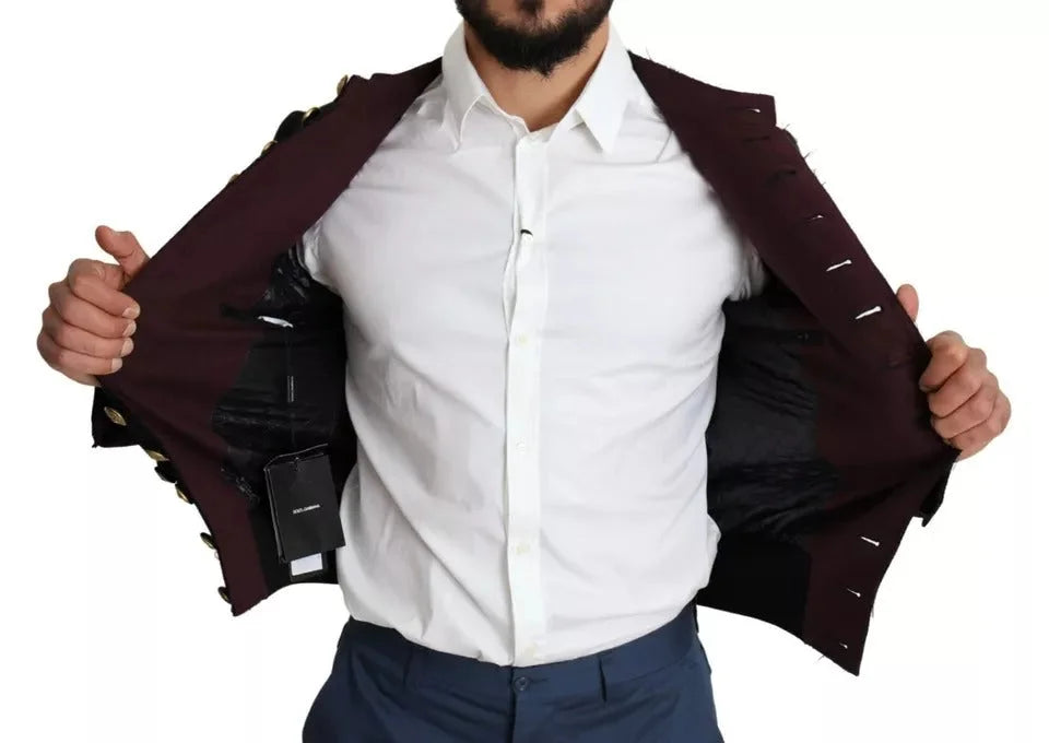 Dolce & Gabbana Black Button Embellished Military Jacket - IT44 | XS - Bomber Jackets